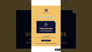 Wanted Video Editor/JobMe/jobs Kerala/