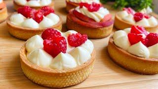 Mini fruit tart recipe /diplomat cream/ ميني تارت بالفواكه