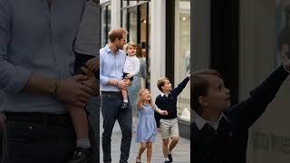 prince Harry with princess Charlotte and Prince George and Louis #royalfamily #britishroyalfamily