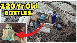  2024 Bottle Digging Dump Digging #20 Antique Bottles Deep Hole Digging At the Hillside Dump ©