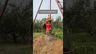 Process Of Using A Good Tool To Drill A Deep Well In An Orchard !