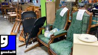 GOODWILL SHOP WITH ME FURNITURE CHAIRS SOFAS DRESSERS DECOR KITCHENWARE SHOPPING STORE WALK THROUGH