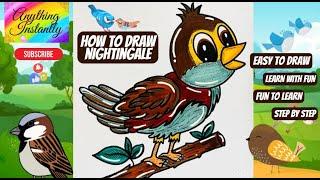 Nightingale in Easy steps #anythinginstantly #viral #cute #draw #art #satisfying #nightingale