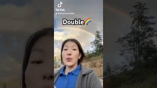 Embracing the double rainbow  #viralvideo #rainbow #nature #weather