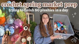 Trying to finish as many plushies as I can in one day /  crochet market prep, spring amigurumi 