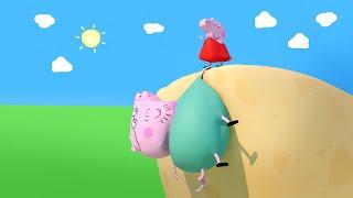 Peppa Pig family Falls Off a Cliff! Will Peppa Pig SAVE Them?!   NOT FOR KIDS!!