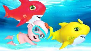 Baby Shark Dance | Learns Colors | GoBooBoo Nursery Rhymes & Kids Songs