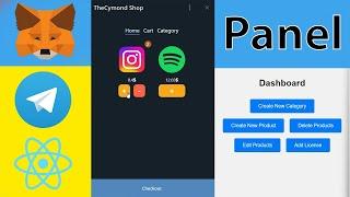 Telegram web app bot with Panel (React JS + Bot)