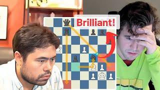 Knight Sacrifice Wins the Game for Hikaru Against Magnus