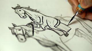 [ASMR] Drawing a Horse Riding a Horse