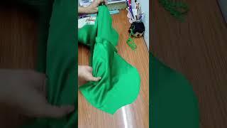 How to sew a hidden zipper  pocket in a green Christmas skirt