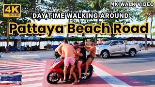 [4K HDR] Pattaya 2024 | Beach Road Walking Day Time | Thailand Travel