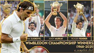 Wimbledon Championship Winners (1968-2021) | Er Stats |