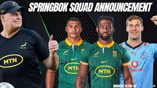 SPRINGBOK SQUAD ANNOUNCEMENT REACTION | Rugby News Live Stream