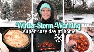 A COZY DAY AT HOME WITH ANOTHER WINTER STORM / SLOW COOKER POOR MAN'S STEW RECIPE