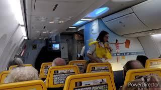 Ryanair Preflight Safety Briefing Boeing 737-800 flight FR8850 Malta Stansted International Airport