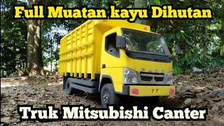 Miniatur Truk Mitsubishi Canter Full Muatan Kayu #truk #mitsubishi