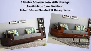 3 Seater Sofa With Storage Available In Two Finishes Color Warm Chestnut &  Honey. #Douceurfurniture