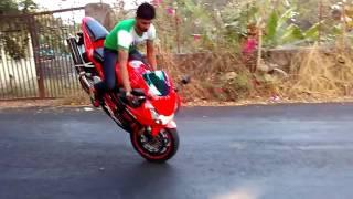 Stoppie on honda 954 snowvail Wheelieboy