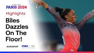 Simone Biles with NEAR perfection on the floor!  | #Paris2024 