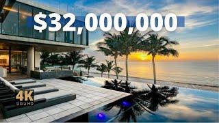 TOUR A $32,000,000 BEACHFRONT MANSION | Secret Lives of the Super Rich