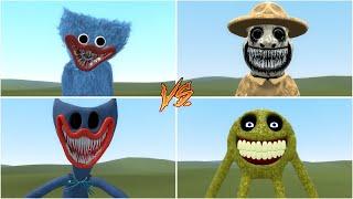 OLD HUGGY WUGGY VS NEW HUGGY WUGGY VS ROBLOX INNYUME SMILEY'S STYLIZED VS ZOOKEEPER in Garry's Mod!