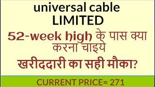 UNIVERSAL CABLE LIMITED SHARE ANALYSIS | BUY OR HOLD | TARGET |