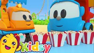 Learn with Leo the Truck - How to make Popcorn - KIDSY Cartoons & Songs for Kids