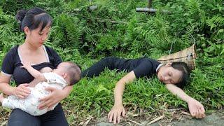 17 year old mother picked wild vegetables and slipped and fell - making cakes to eat with everyone