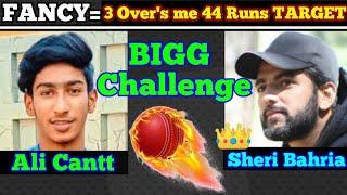 Sheri Bahria VS Ali Cantt..FANCY=3 Over's me 44 Runs TARGET..#Tapeballcricket