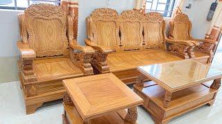 MUA TẬN XƯỞNG Bộ bàn ghế gỗ sofa Thùng Sư Tử gõ đỏ đẹp chất lượng cao
