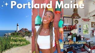 TRAVEL VLOG: PORTLAND MAINE  | Portland Headlight, Lobster Roll, 1 day in Maine