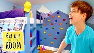 Boy Gets ROCK CLIMBING WALL In His Room! | Get Out Of My Room | Universal Kids