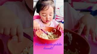 1 year old baby eating rice and lentil | toddler food idea| baby food videos| homemade FOOD| #shorts