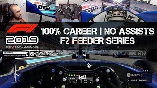 F1 2019 GAME  - 100% Career - NO ASSISTS - F2 Feeder Series