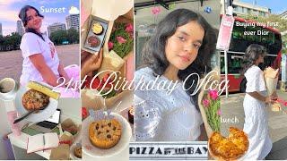 21st Birthday vlog , lunch at pizza by the bay , buying my first Dior , sunset at Chowpatty