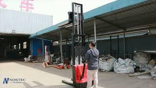 1.5t semi-electric hydraulic pallet lift stacker