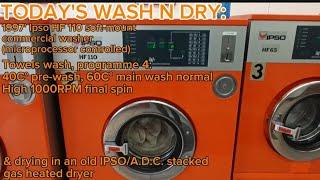 IPSO HF 110 microprocessor commercial washer & A.D.C. ipso stack dryer