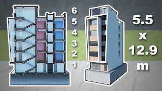 APARTAMENTOS EN 5.5 X 12.9 METROS