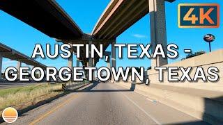 Austin, Texas to Georgetown, Texas. An UltraHD 4K Real Time Driving Tour on I-35.