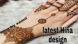 New simple and stylish Menhdi design for hands by life with samii