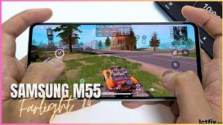 Samsung Galaxy M55 Farlight 84 Gaming test | Snapdragon 7 Gen 1, 120Hz Display