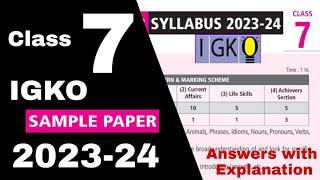 Class 7 IGKO Sample Paper 2023-24 / IGKO Olympiad class 7 sample paper 2023-24 / igko grade 7