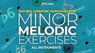 Exercises on  Natural, Dorian, Melodic  and Harmonic minors - all instruments