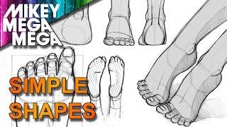 How To Draw SIMPLE FEET IN ANIME MANGA with MIKEYMEGAMEGA