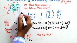 2 - Dimensional Array : Memory Representation and Numericals