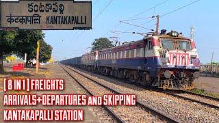 8 In 1 Freight Trains Arriving,Departing and Skipping Kantakapalli Railway Station