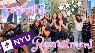 NYU SORORITY RECRUITMENT VLOG 2019