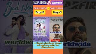 BAD NEWZ vs SARFIRA: Day 5 Box Office | SHOCKING Trend!|by Trend Reaction|#shorts|