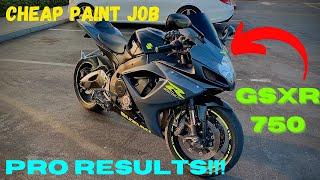 2007 GSXR 750 cheap paint job. AMAZING RESULTS!!!